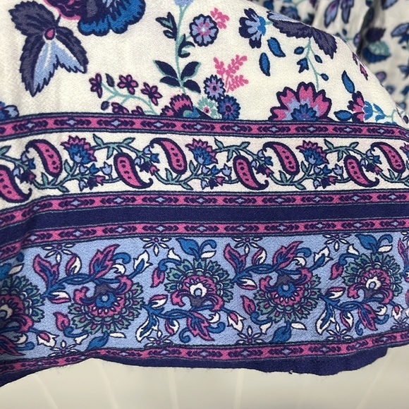 Joie Womens Stretch Waist Pants & Top SP Navy Maroon Floral 100% Viscose Lounge - Picture 5 of 16